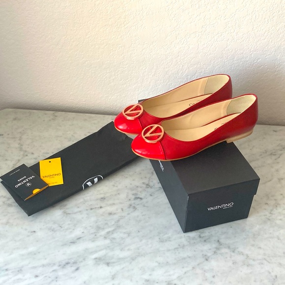 Mario Valentino Shoes - Valentino Mario Red Malva Flats Size 8